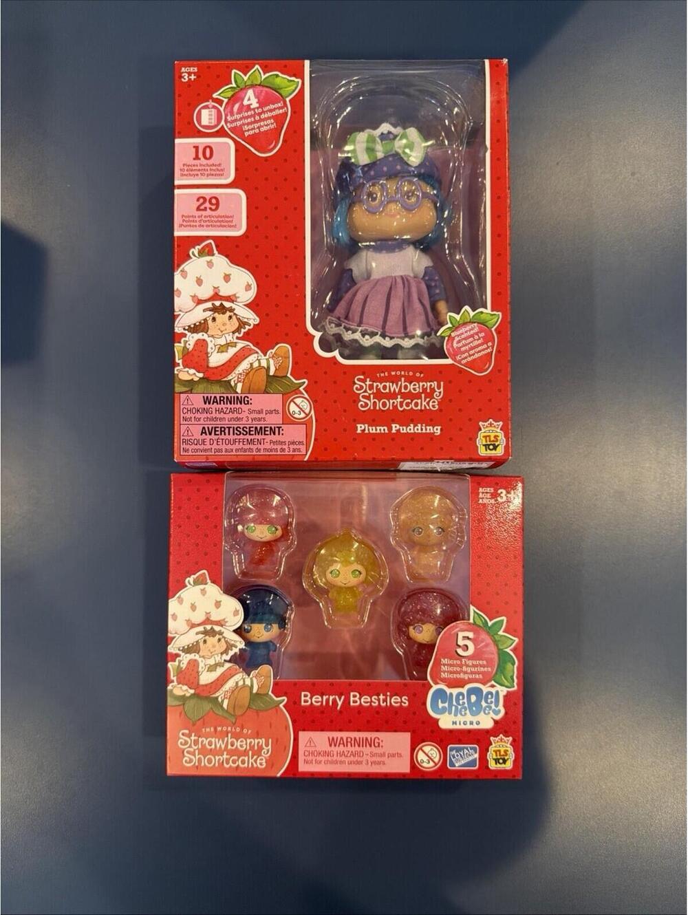 Set Of 2 Strawberry Shortcake Plum Pudding Doll 10pc Set & Berry Besties New